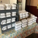 Packed meals ready for distribution