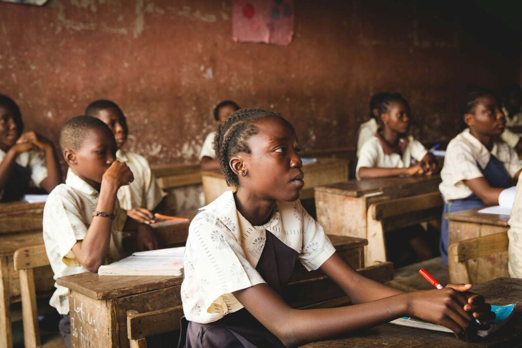Children listening attentively in classroom